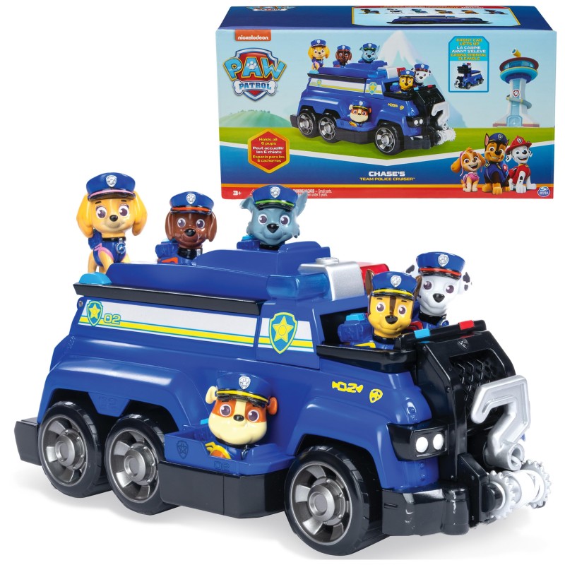 PAW PATROL CHASE TEAM VEICOLO CON 6 PERSONAGGI