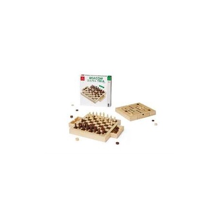 SCACCHI DAMA TRIA LEGNO CM.30