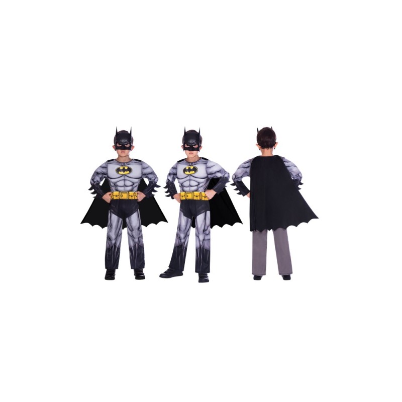 BATMAN TRAVESTIMENTO CON MUSCOLI 3/4 ANNI