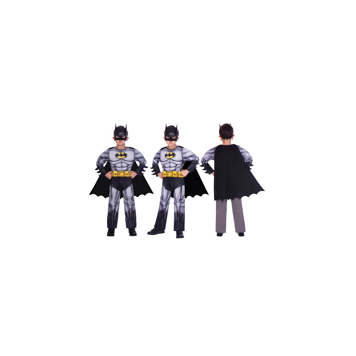 BATMAN TRAVESTIMENTO CON MUSCOLI 3/4 ANNI
