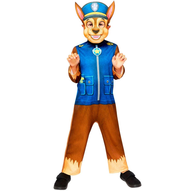 PAW PATROL CHASE TRAVESTIMENTO TUTA CON MASCHERA 3/4 ANNI