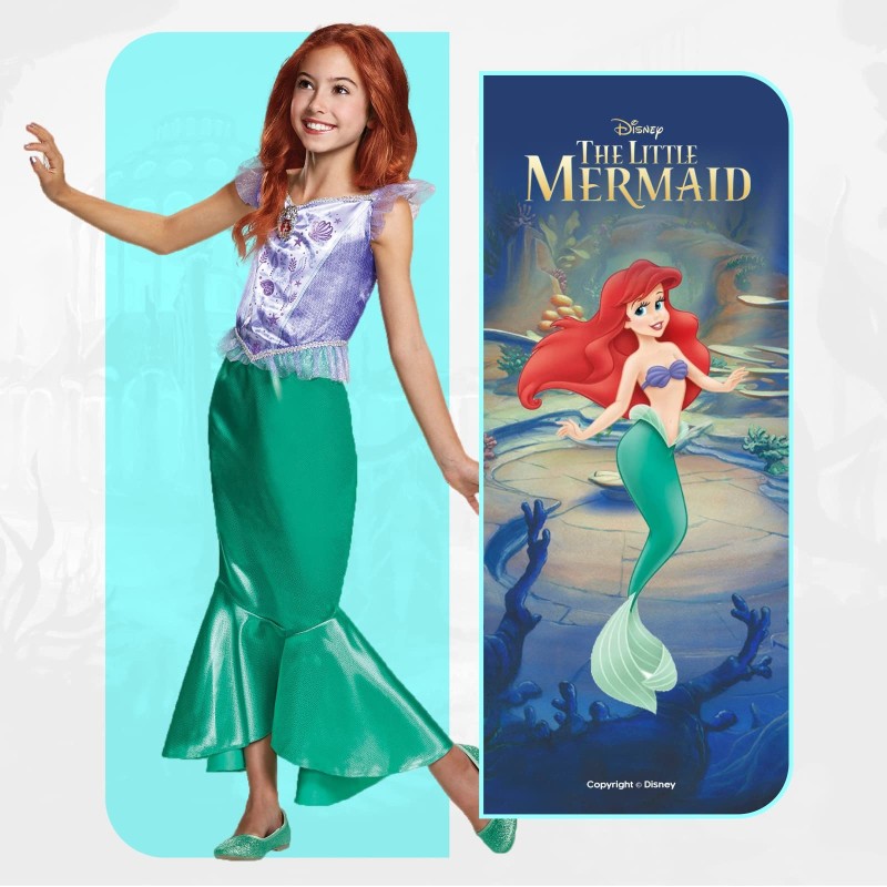 PRINCESS ARIEL TRAVESTIMENTO CLASSIC  3/4 ANNI
