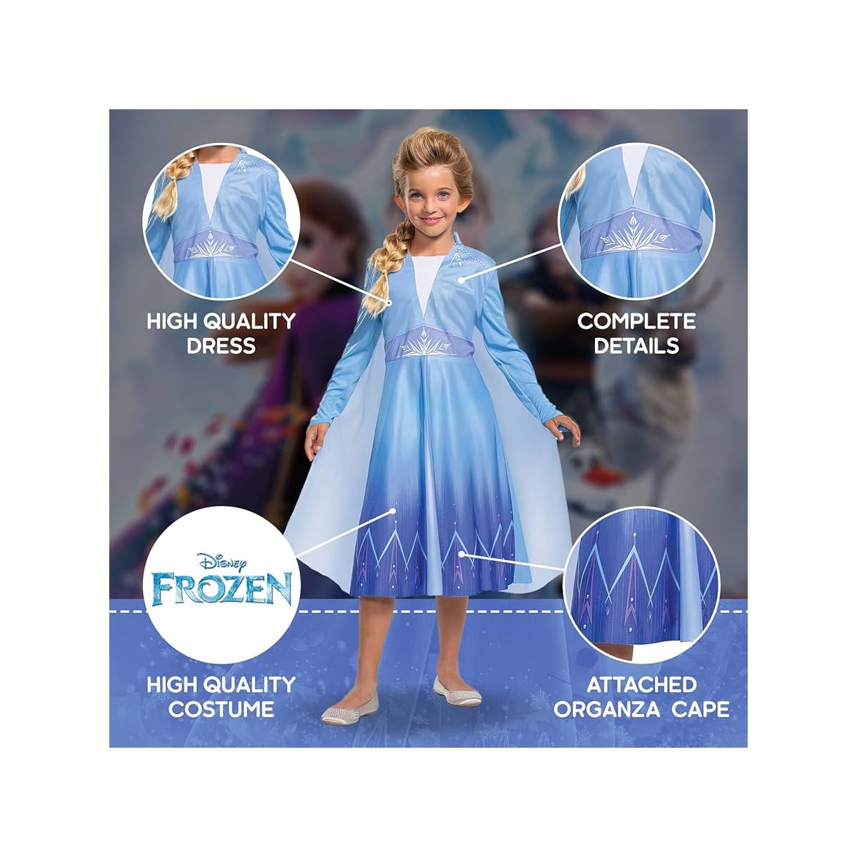 FROZEN ELSA CLASSIC TRAVESTIMENTO 3-4 ANNI