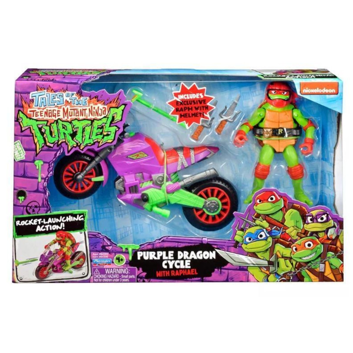 TURTLES NINJA TMNT RAFFAELLO CON MOTO