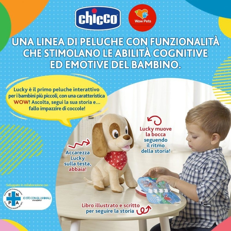 CHICCO LUCKY PELUCHE INTERATTIVO PARLANTE
