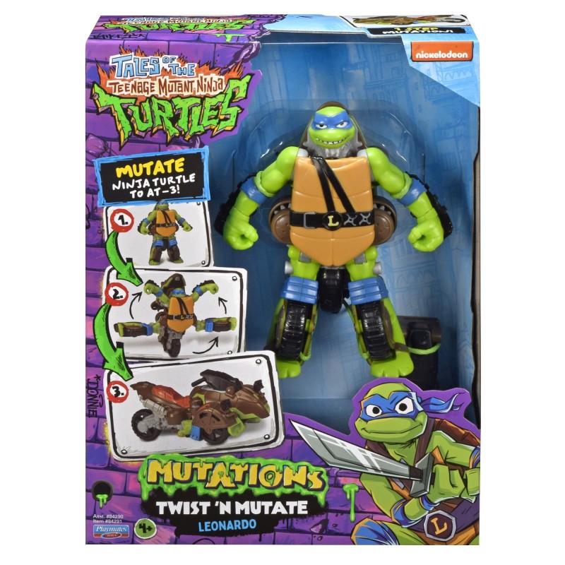 TMNT TURLES NINJA MUTATION LEONARDO TRASNSFORMING