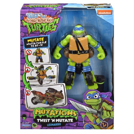 TMNT TURLES NINJA MUTATION LEONARDO TRASNSFORMING