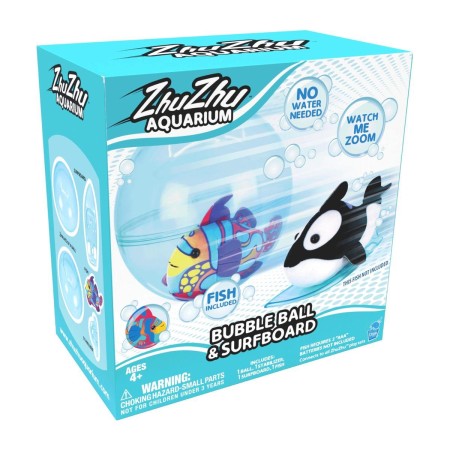 ZHU ZHU AQUARIUM BUBBLE BALL & SURFBOARD