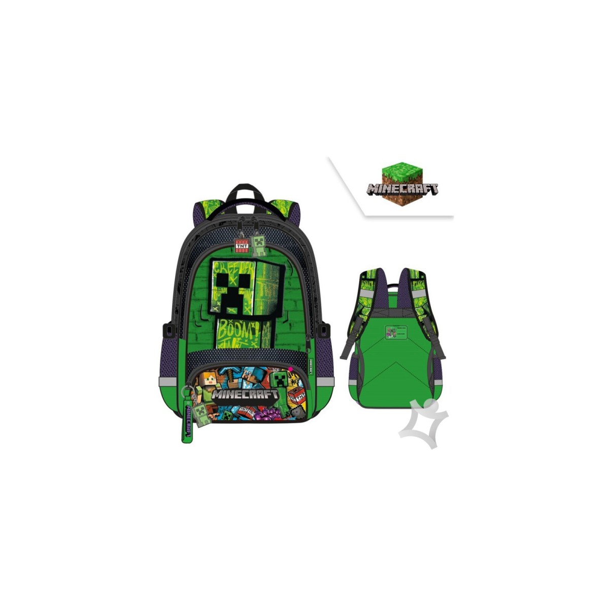 MINECRAFT ZAINO 3 SCOMPARTI