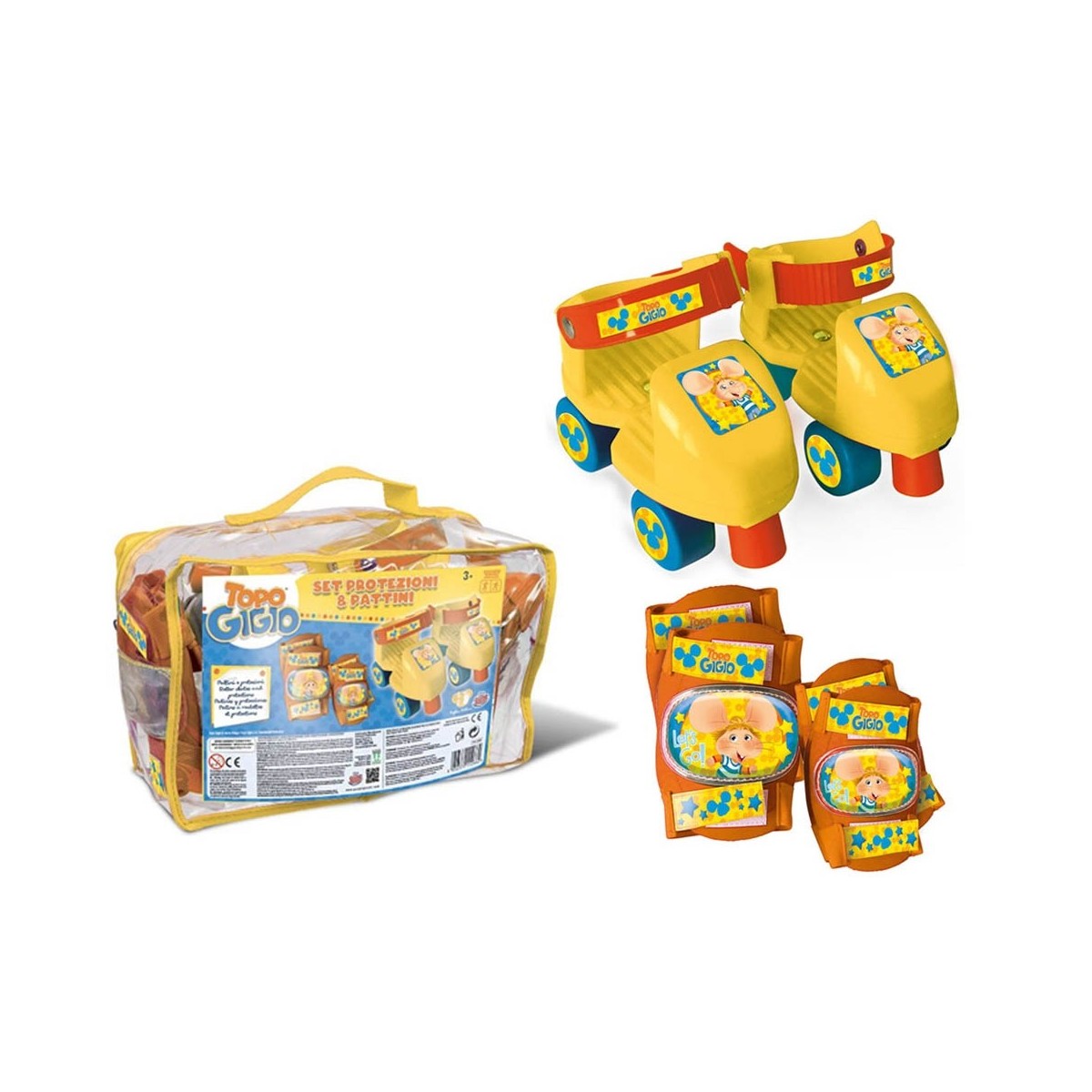 TOPO GIGIO SET PATTINI C/PROTEZIONI