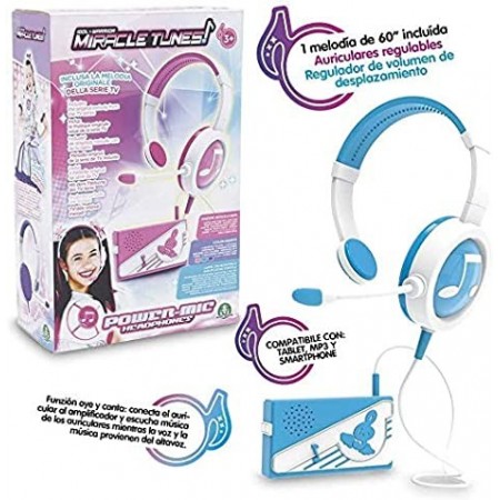 MIRACLES TUNES CUFFIE CON MICROFONO CELESTE