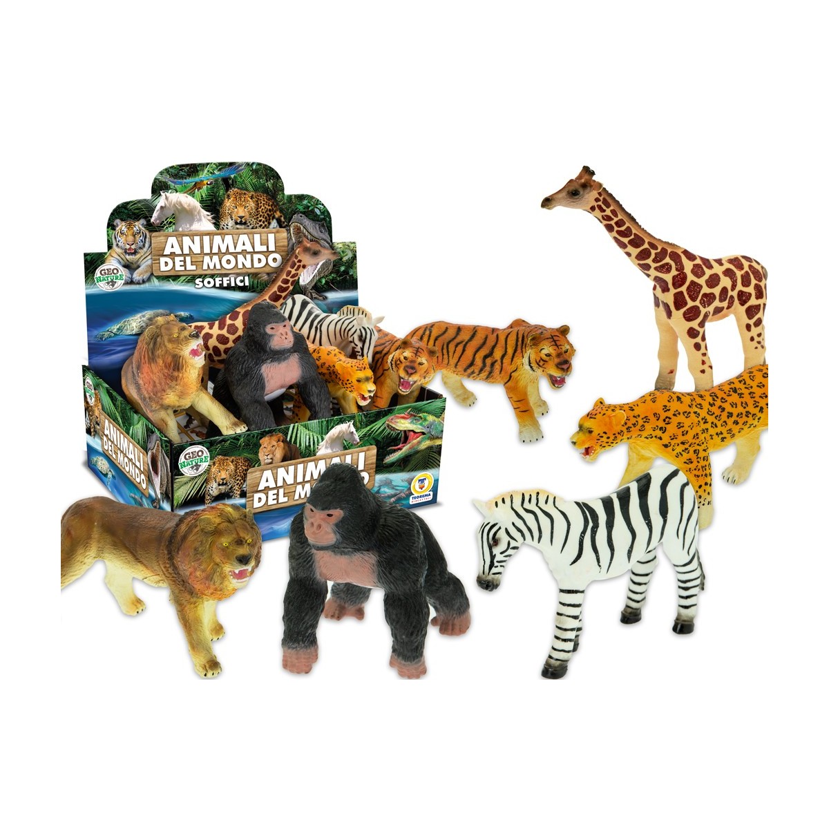 GEO NATURE - ANIMALI DELLA SAVANA SOFFICI 6 ASS