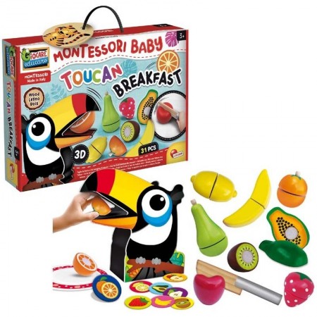 MONTESSORI BABY LEGNO TUCANO TAGLIA FRUTTA