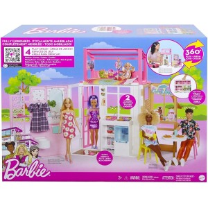 BARBIE ARREDO COMPLETO CON 4 AREE DI GIOCO