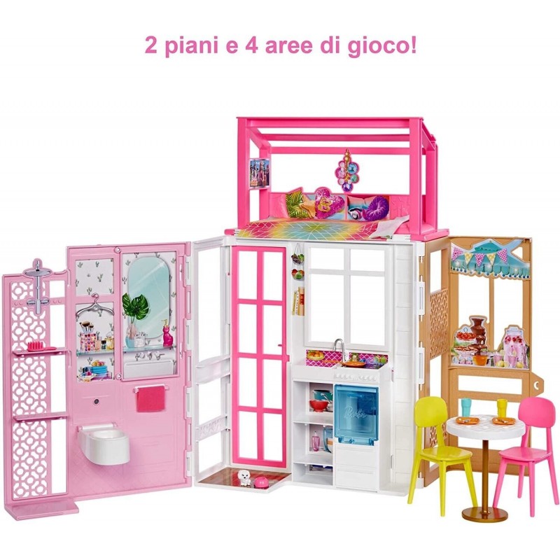 BARBIE ARREDO COMPLETO CON 4 AREE DI GIOCO