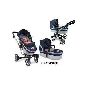 BABY TEO - CARROZZINA TRIO 3 IN 1 METALLO 75 CM
