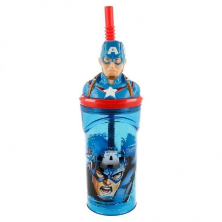 CAPITAN AMERICA BICCHIERE 3 D