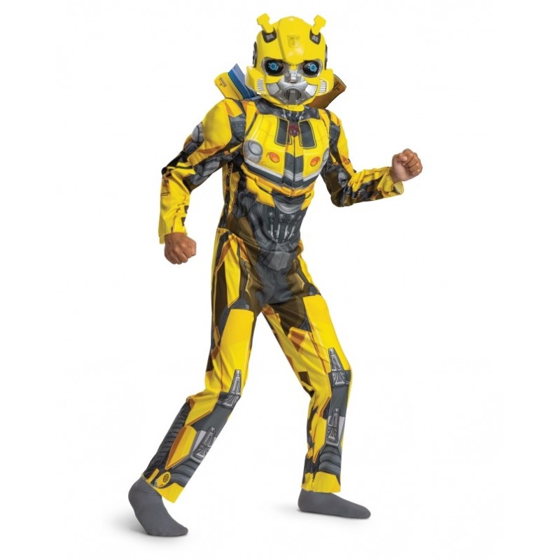 TRANSFORMERS BUMBLEBEE T7 MOVIE COSTUME CLASSIC CON MUSCOLI S 4-6 ANNI