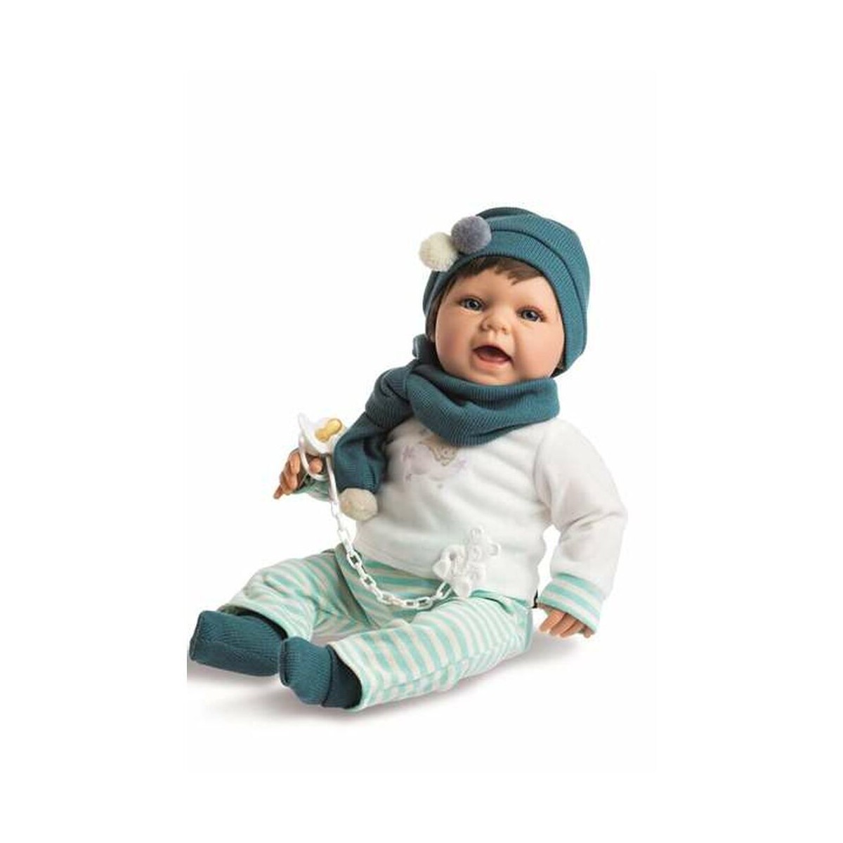 BABY SWEET NIÑO CHANDAL RAYAS VERDES Y JERSEY BLANCO REF: 1223-22