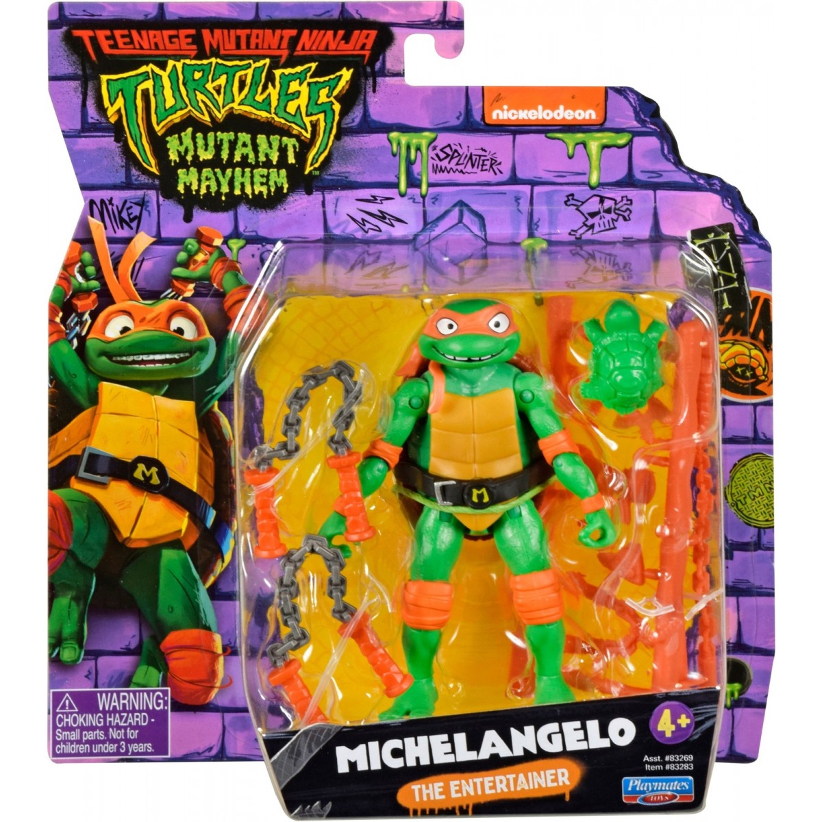 TMNT TURTLES NINJA MICHELANGELO CON ACCESORI