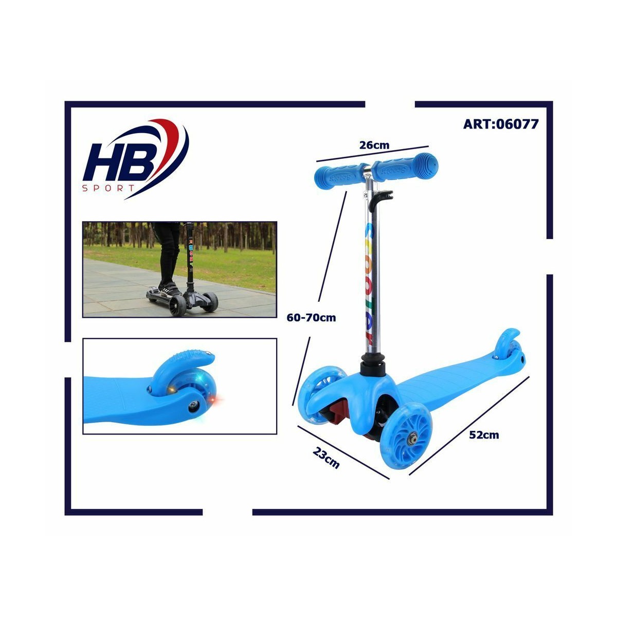 MONOPATTINO 3 RUOTE BLU SMALL