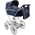 CARROZZINA METALLO CLASSICA BLU C/ BORSETTA 90 CM
