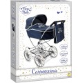 CARROZZINA METALLO CLASSICA BLU C/ BORSETTA 90 CM