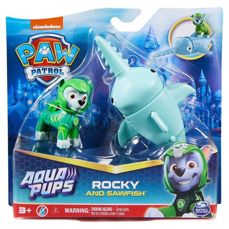 PAW PATROL AQUA PUPS ROCKY CON  PERSONAGGIO