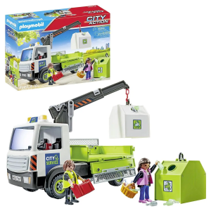 PLAYMOBIL CITY PULIZIA CAMION TRAPORTO CONTENITORI RIFIUTI 71431