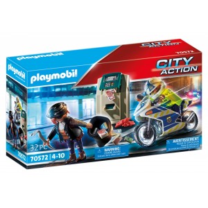 PLAYMOBIL POLICE POLIZIOTTO IN MOTO E LADRO 70572
