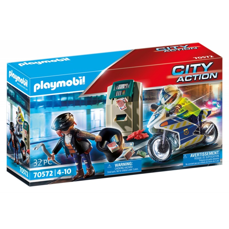 PLAYMOBIL POLICE POLIZIOTTO IN MOTO E LADRO 70572