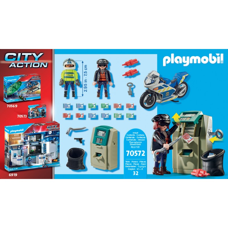 PLAYMOBIL POLICE POLIZIOTTO IN MOTO E LADRO 70572