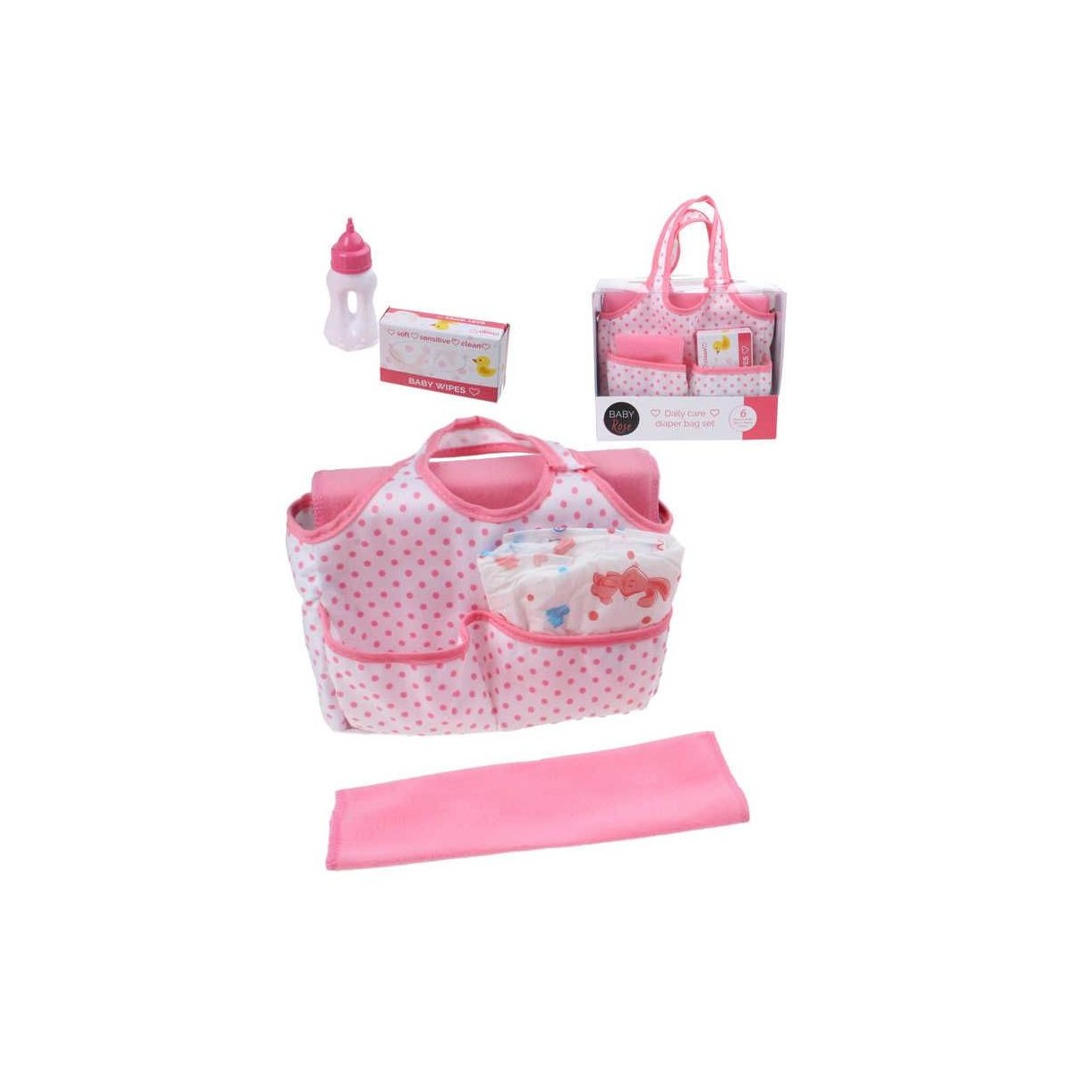 BABY ROSE BORSETTA CON ACCESSORI BAMBOLA 6PZ.