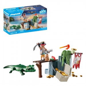 PLAYMOBIL STARTER PACK PIRATA CON ALLIGATORE 71473