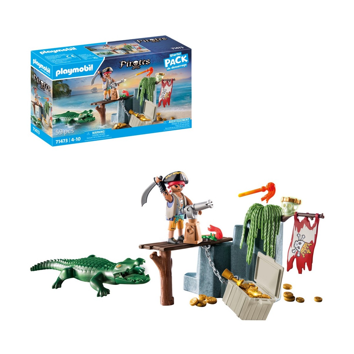 PLAYMOBIL STARTER PACK PIRATA CON ALLIGATORE 71473