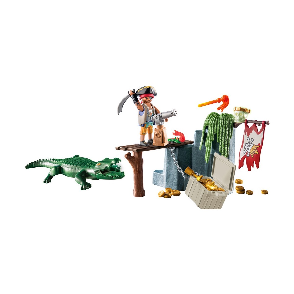 PLAYMOBIL STARTER PACK PIRATA CON ALLIGATORE 71473