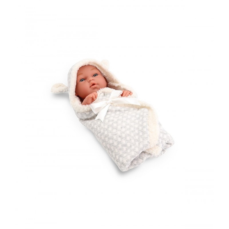 CAROLINA'S DREAM BAMBOLA 35CM. CON COPERTINA GRIGIA