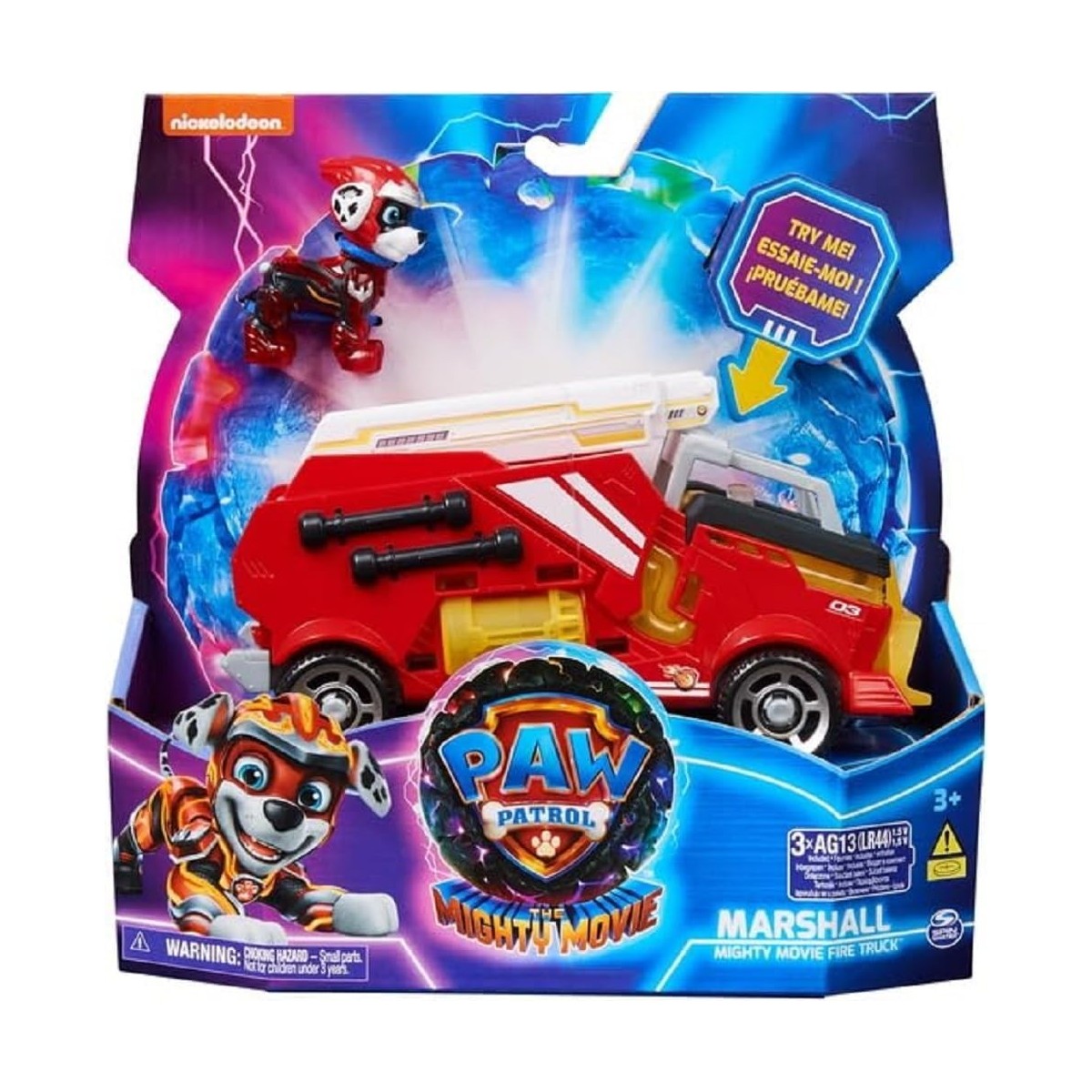 PAW PATROL THE MIGHT MOVIE VEICOLI LUMINOSI CON PERSONAGGIO AST.
