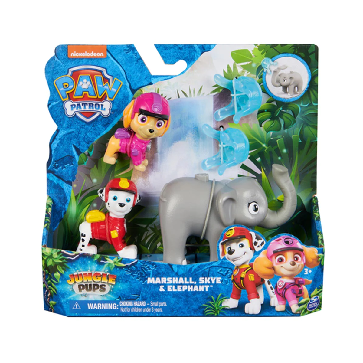 PAW PATROL JUNGLE PUPS  CONFEZIONE  2 PERSONAGGI CON ANIMALETTO
