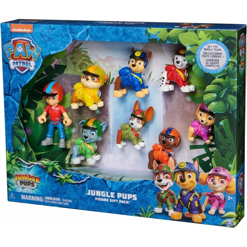 PAW PATROL JUNGLE PUPS CONFEZIONE 8 PERSONAGGI