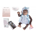 REBORN SCIMMIETTA AZZURRA CON CUCCIO E CUSCINO 36301