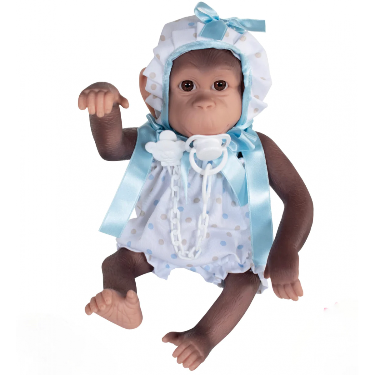 REBORN SCIMMIETTA AZZURRA CON CUCCIO E CUSCINO 36301