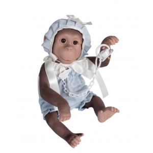 REBORN SCIMMIETTA AZZURRA CON CUCCIO E CUSCINO 36CM. 36303