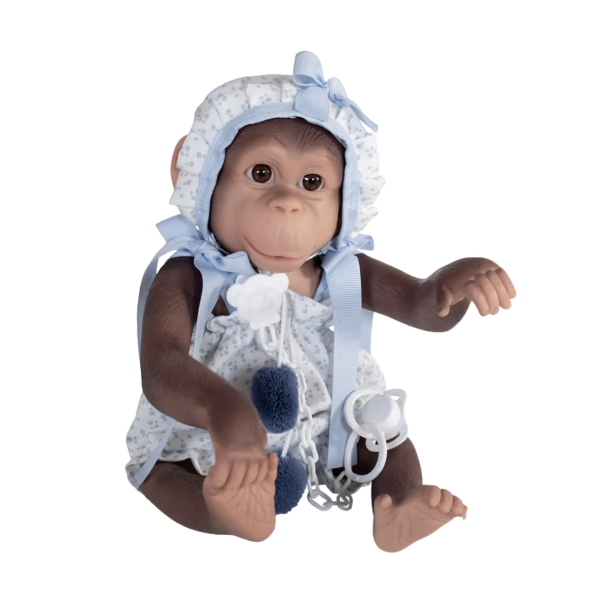 REBORN SCIMMIETTA AZZURRA CON CUCCIO E CUSCINO 36CM. 36305