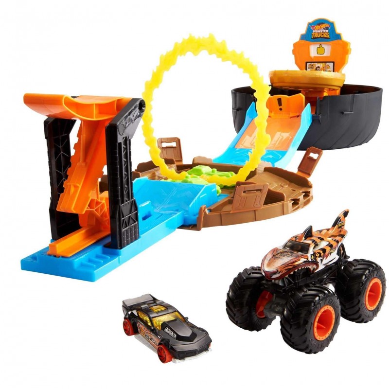 HOT WHEELS  PISTA MONSTER TRUCKS