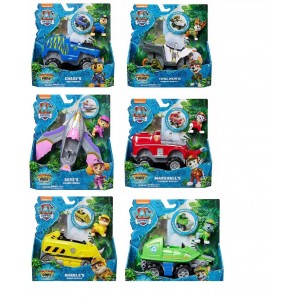 PAW PATROL JUNGLE PUPS VEICOLI CON PERSONAGGI ASS.